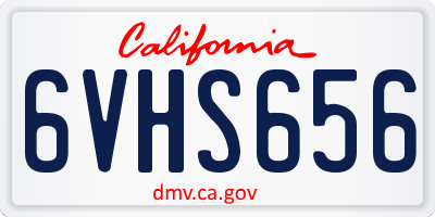 CA license plate 6VHS656