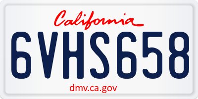CA license plate 6VHS658