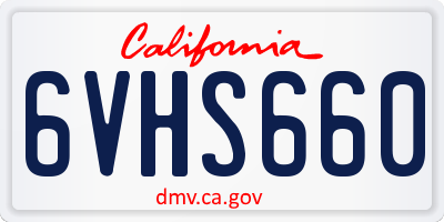 CA license plate 6VHS660