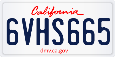 CA license plate 6VHS665