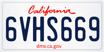 CA license plate 6VHS669
