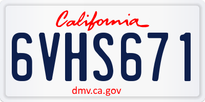 CA license plate 6VHS671