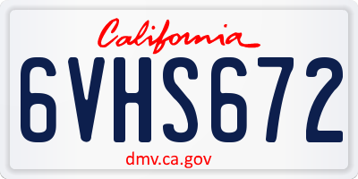CA license plate 6VHS672
