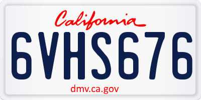 CA license plate 6VHS676