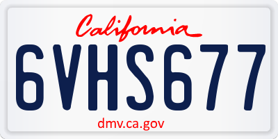 CA license plate 6VHS677