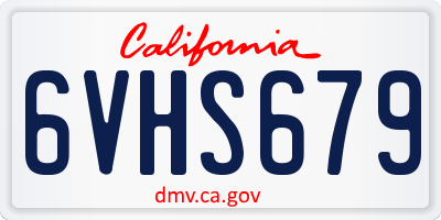 CA license plate 6VHS679
