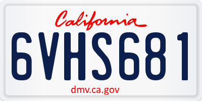 CA license plate 6VHS681