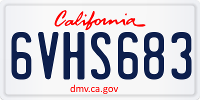 CA license plate 6VHS683