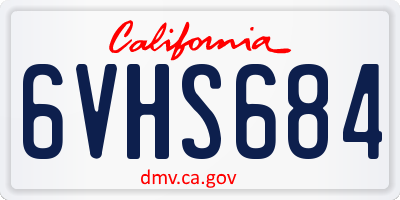CA license plate 6VHS684