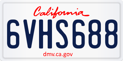 CA license plate 6VHS688