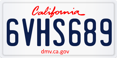 CA license plate 6VHS689