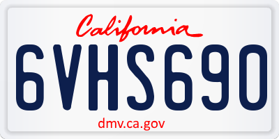 CA license plate 6VHS690