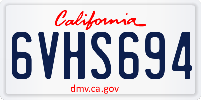 CA license plate 6VHS694