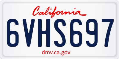 CA license plate 6VHS697