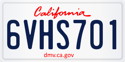 CA license plate 6VHS701
