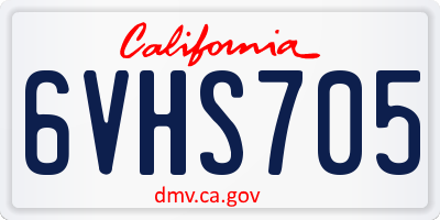 CA license plate 6VHS705