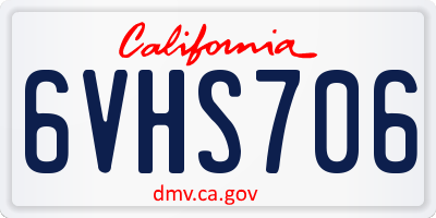 CA license plate 6VHS706