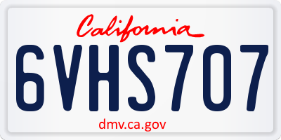 CA license plate 6VHS707