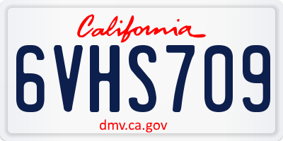 CA license plate 6VHS709