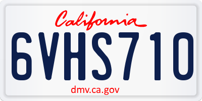 CA license plate 6VHS710