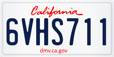 CA license plate 6VHS711