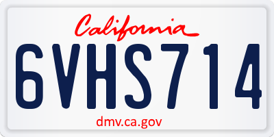 CA license plate 6VHS714