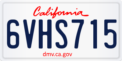 CA license plate 6VHS715