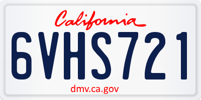 CA license plate 6VHS721