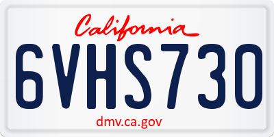 CA license plate 6VHS730