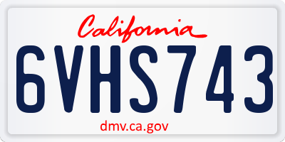 CA license plate 6VHS743