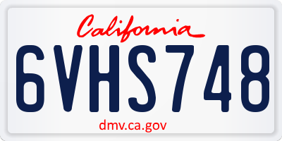CA license plate 6VHS748