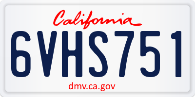 CA license plate 6VHS751