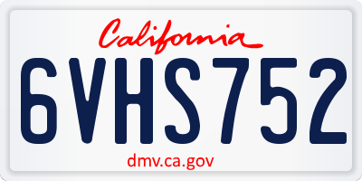 CA license plate 6VHS752