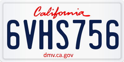 CA license plate 6VHS756