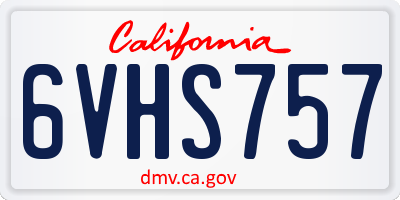 CA license plate 6VHS757