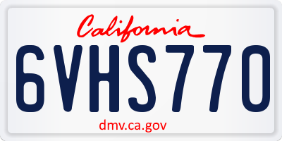 CA license plate 6VHS770