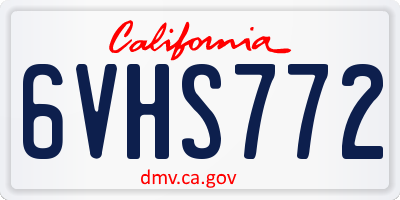 CA license plate 6VHS772