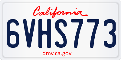CA license plate 6VHS773