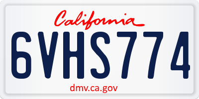 CA license plate 6VHS774