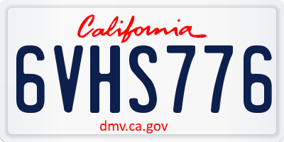 CA license plate 6VHS776