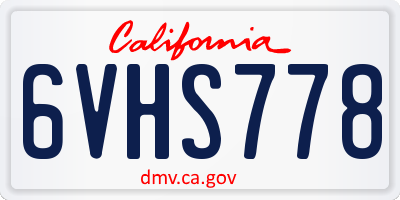 CA license plate 6VHS778