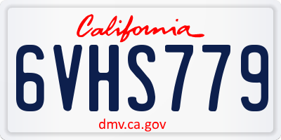 CA license plate 6VHS779