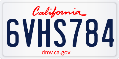 CA license plate 6VHS784