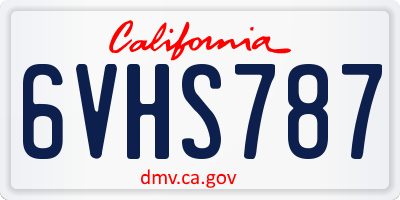 CA license plate 6VHS787