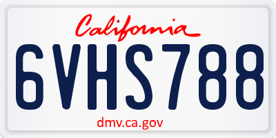 CA license plate 6VHS788