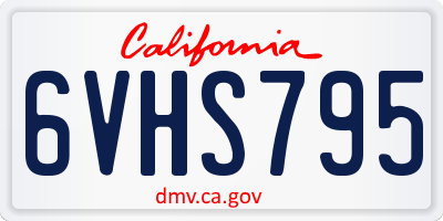 CA license plate 6VHS795