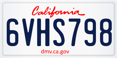 CA license plate 6VHS798