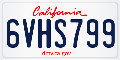 CA license plate 6VHS799