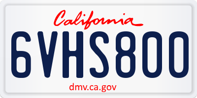 CA license plate 6VHS800