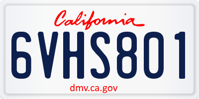 CA license plate 6VHS801